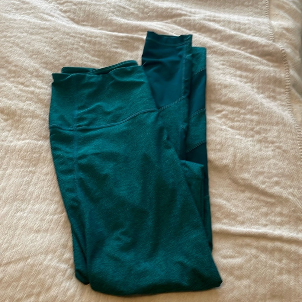 Heathered emerald green workout tights by Zella size L